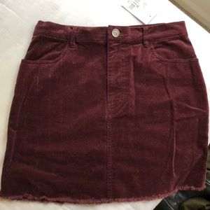 Corduroy skirt, high waisted, purple